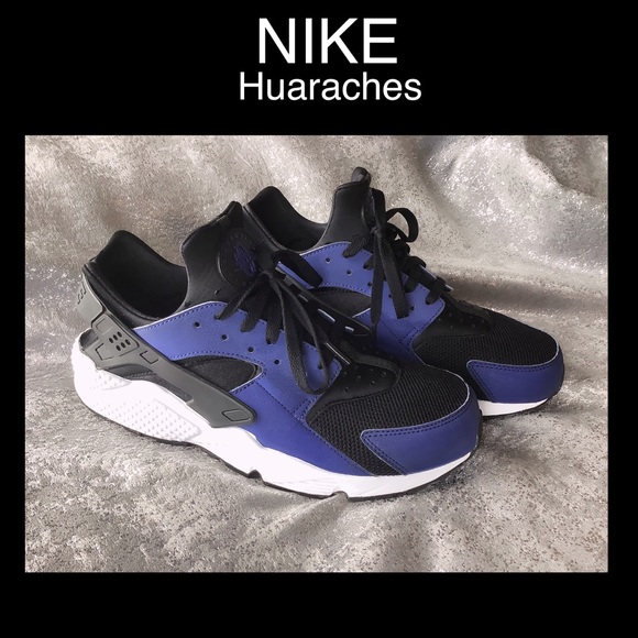 1 NIKE Huaraches Men Size 12 BLUE/BLACK/WHITE 1 NIKE Huaraches Men Size 12 BLUE/BLACK/WHITE